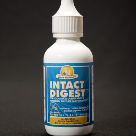 A small amount of Intact Digest in a bottle